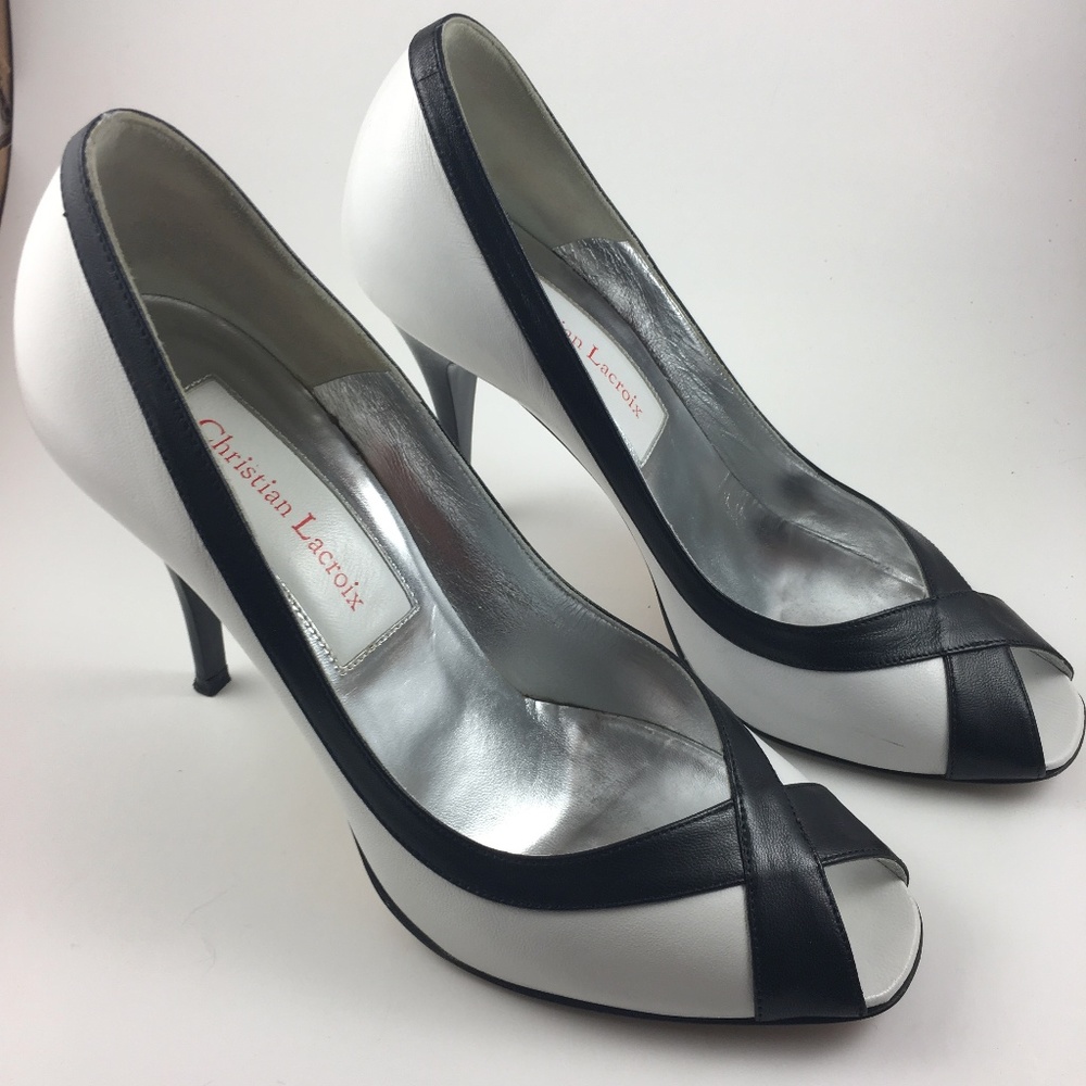 Christian Lacroix Womens size 6.5 Black and White